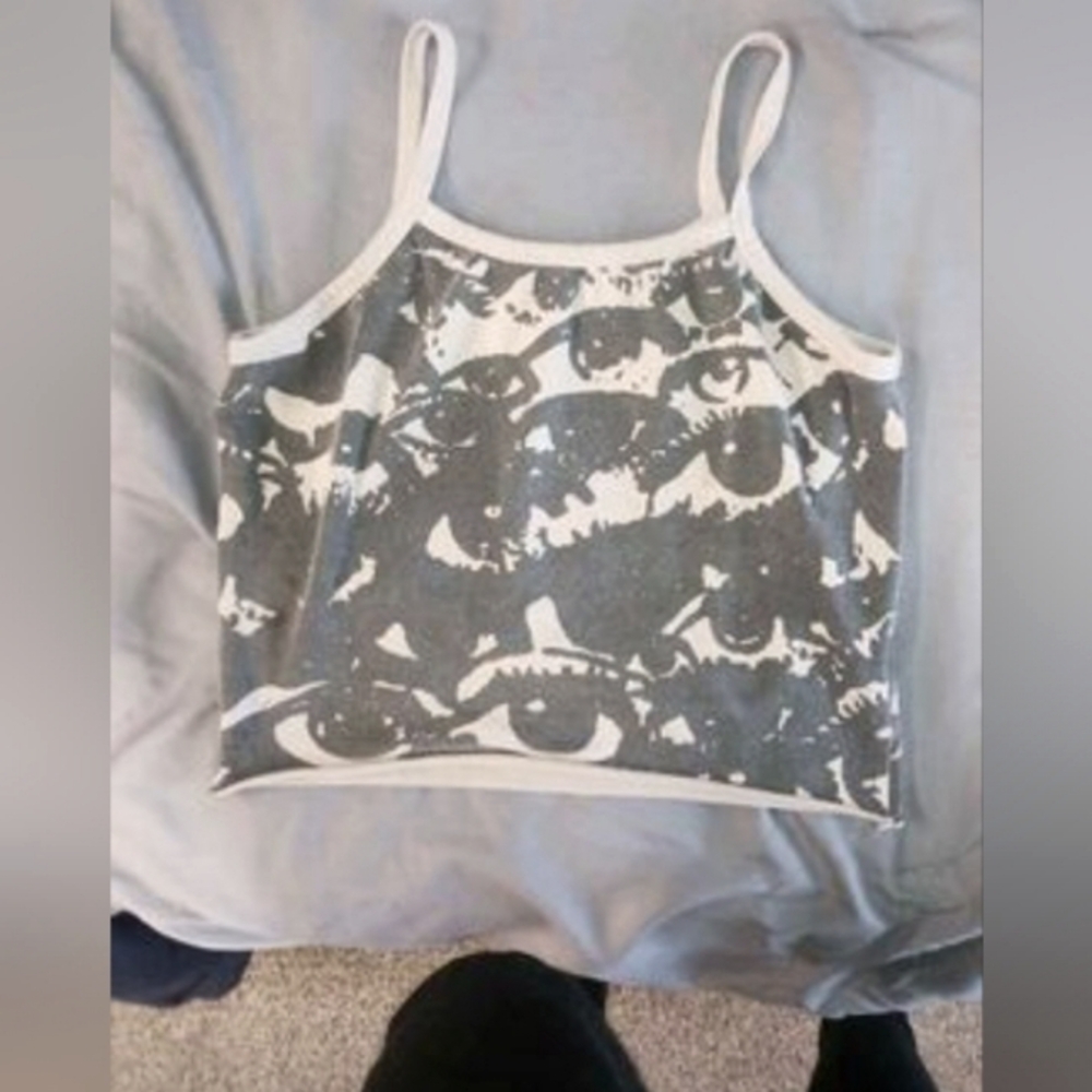 Y2K Eye grunge cropped tank